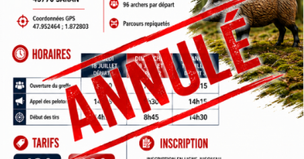 Concours 3D des 18 et 19 juillet 2026 annulé