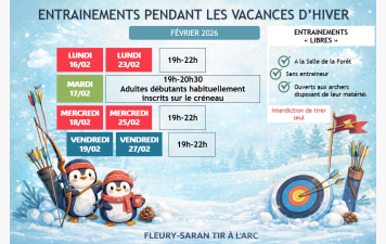 Entrainements pendant les vacances d'hiver 2026